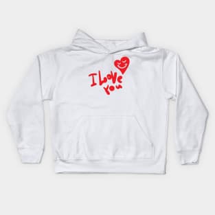 I LOVE YOU - VALENTINE&#39;S DAY - STICKER Kids Hoodie